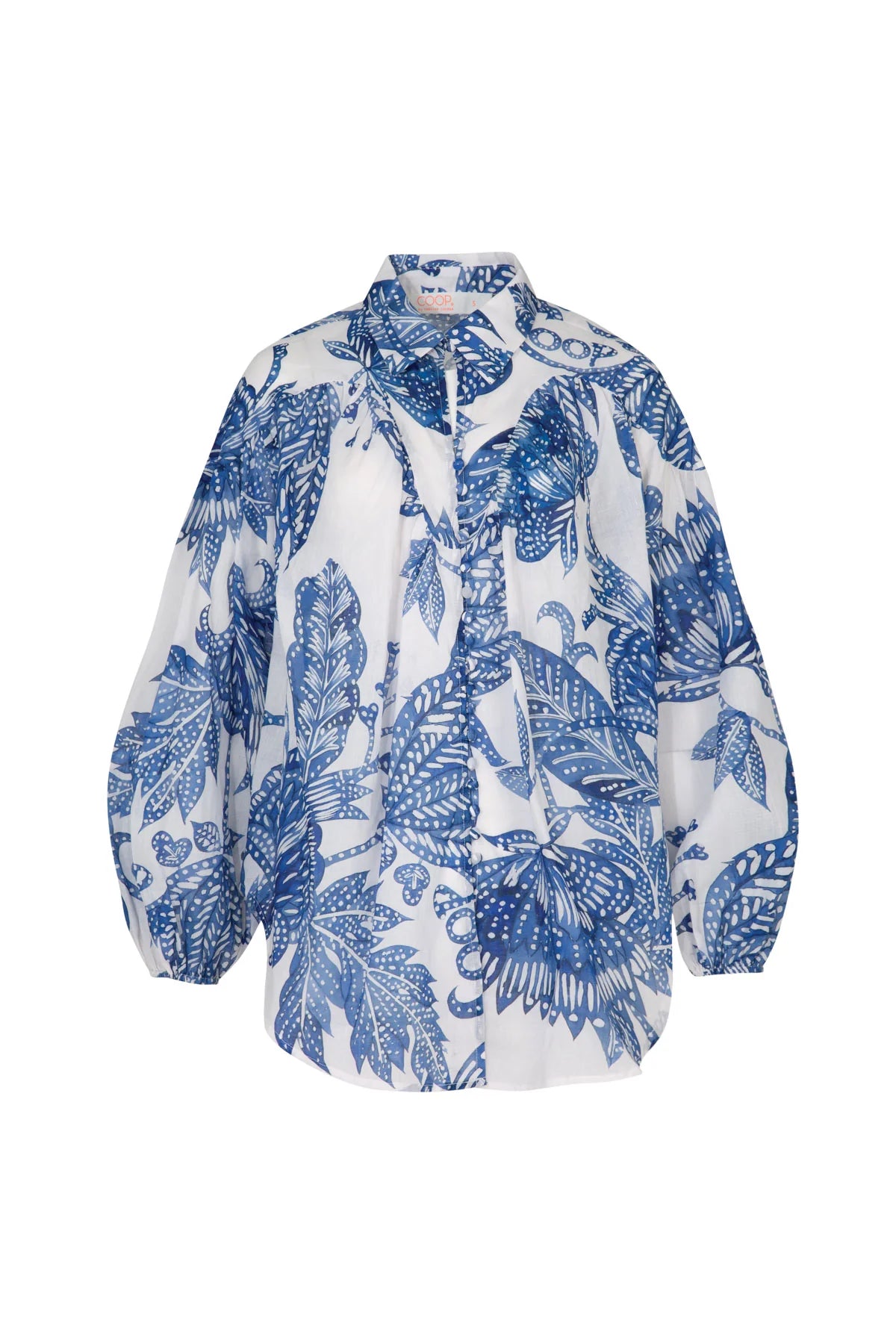 COOP BELLE OF THE BILLOW BLOUSE - BLUE & WHITE - THE VOGUE STORE