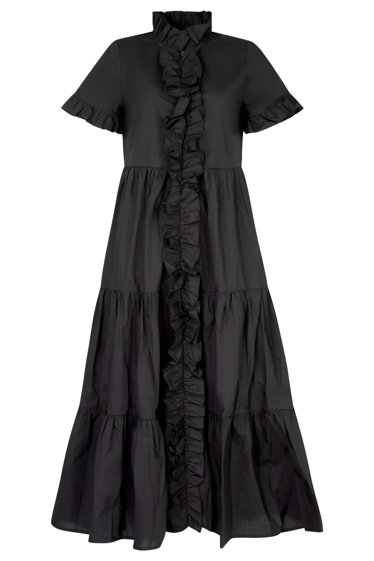 COOP FRILLAXED DRESS - BLACK - THE VOGUE STORE