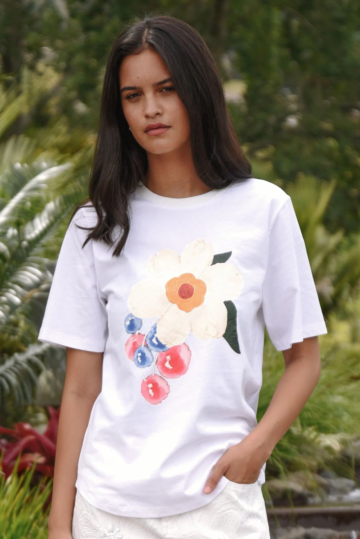COOP BLOOMING MARVELLOUS T-SHIRT - WHITE - THE VOGUE STORE
