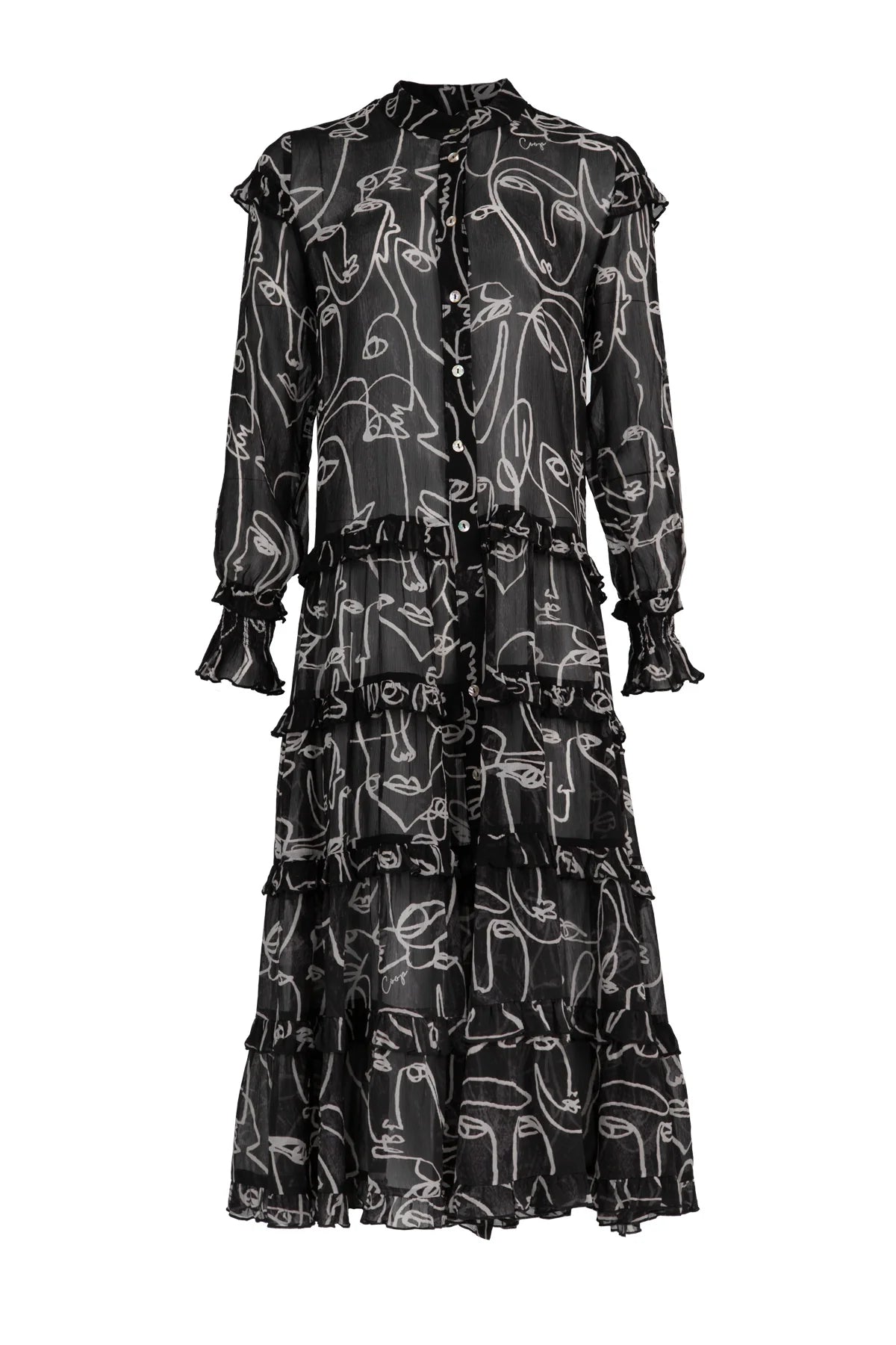 COOP FRILLS & THRILLS DRESS - BLACK - THE VOGUE STORE