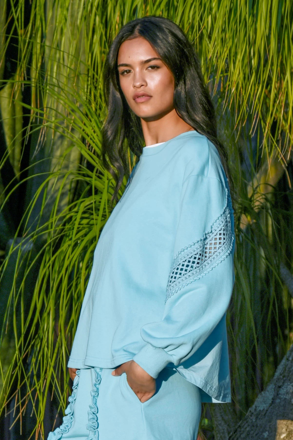 COOP SWEATER THAN HONEY SWEATSHIRT - BLUE - THE VOGUE STORE