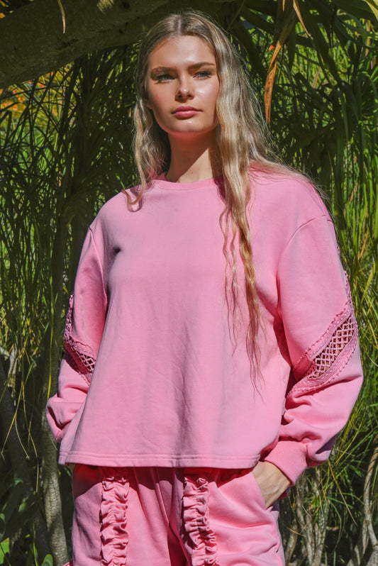 COOP SWEATER THAN HONEY SWEATSHIRT - PINK - THE VOGUE STORE