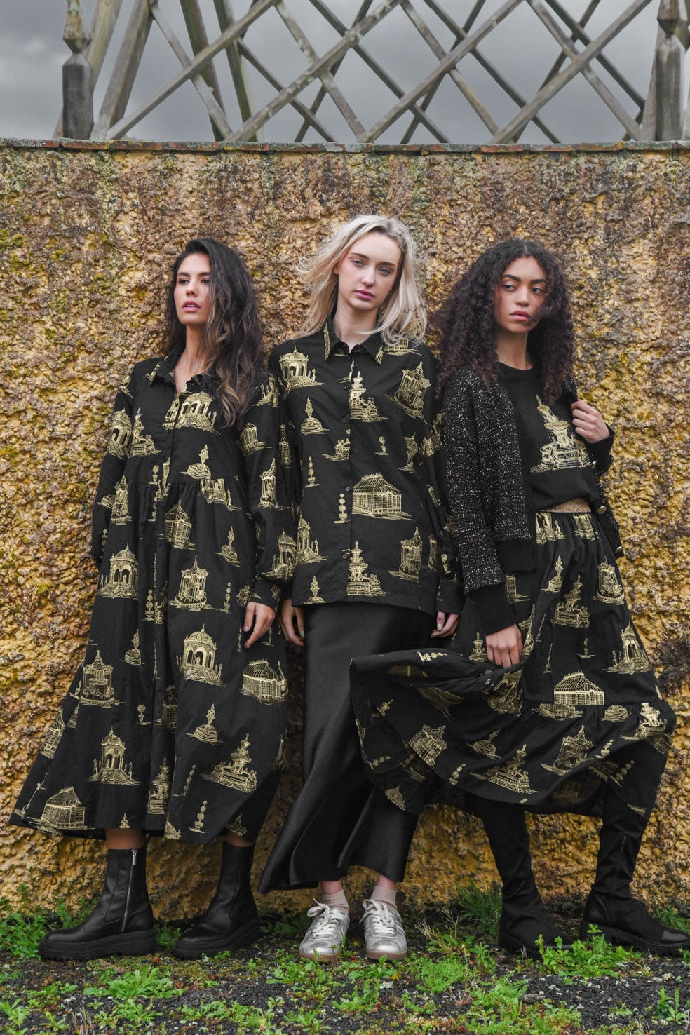 COOP LOOSE & LUXE SHIRT - BLACK & GOLD - THE VOGUE STORE