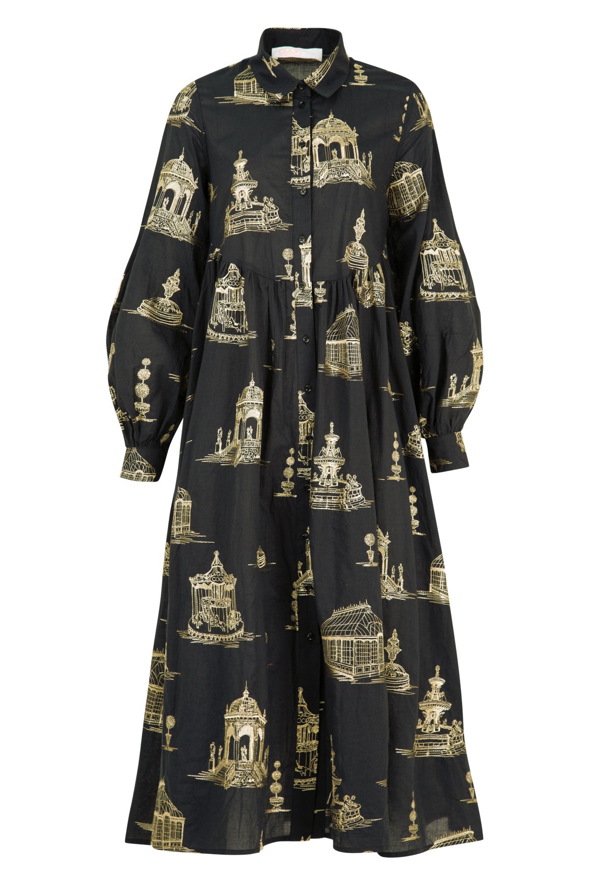 COOP LOOM WITH A VIEW DRESS - BLACK & GOLD - THE VOGUE STORE