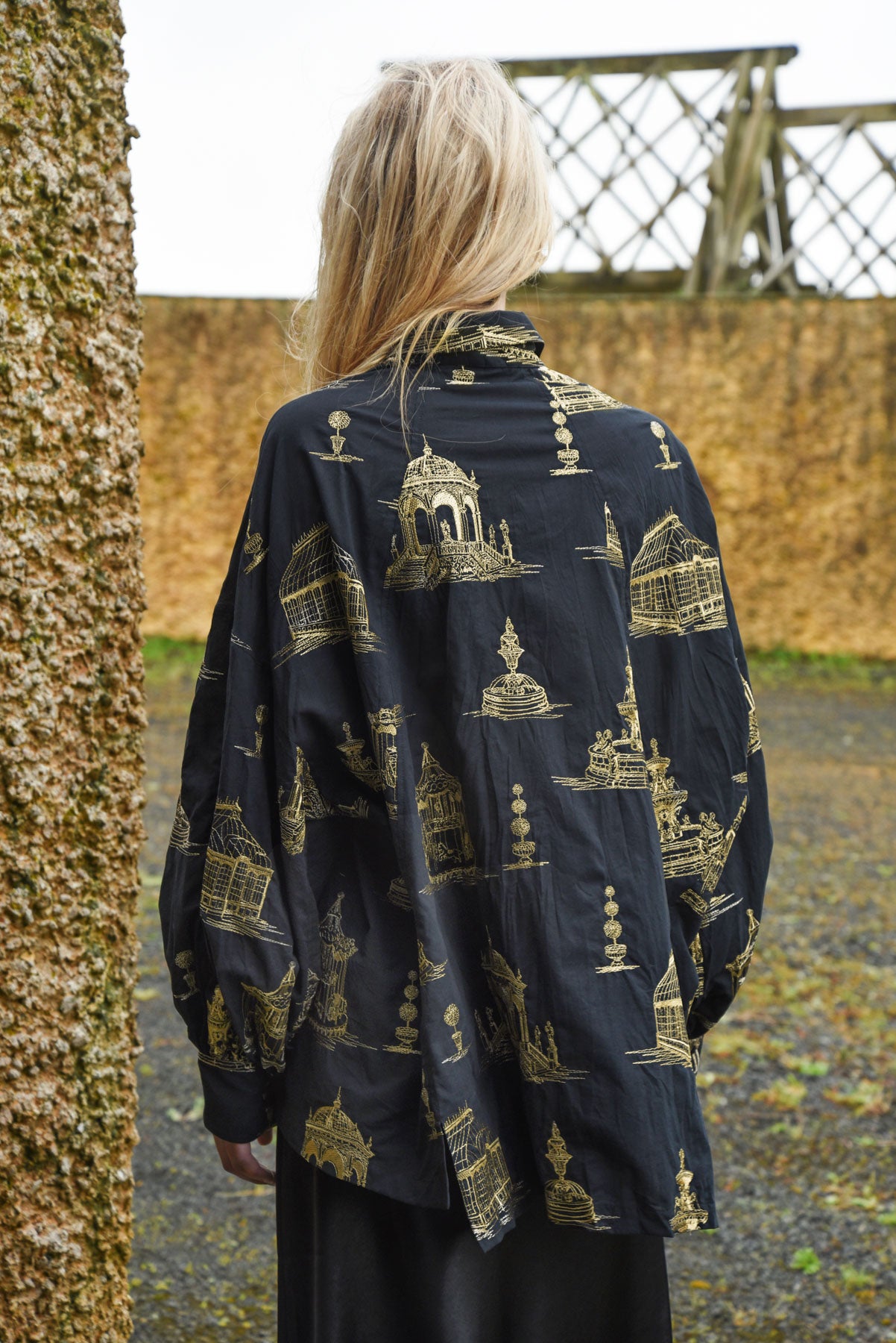 COOP LOOSE & LUXE SHIRT - BLACK & GOLD - THE VOGUE STORE