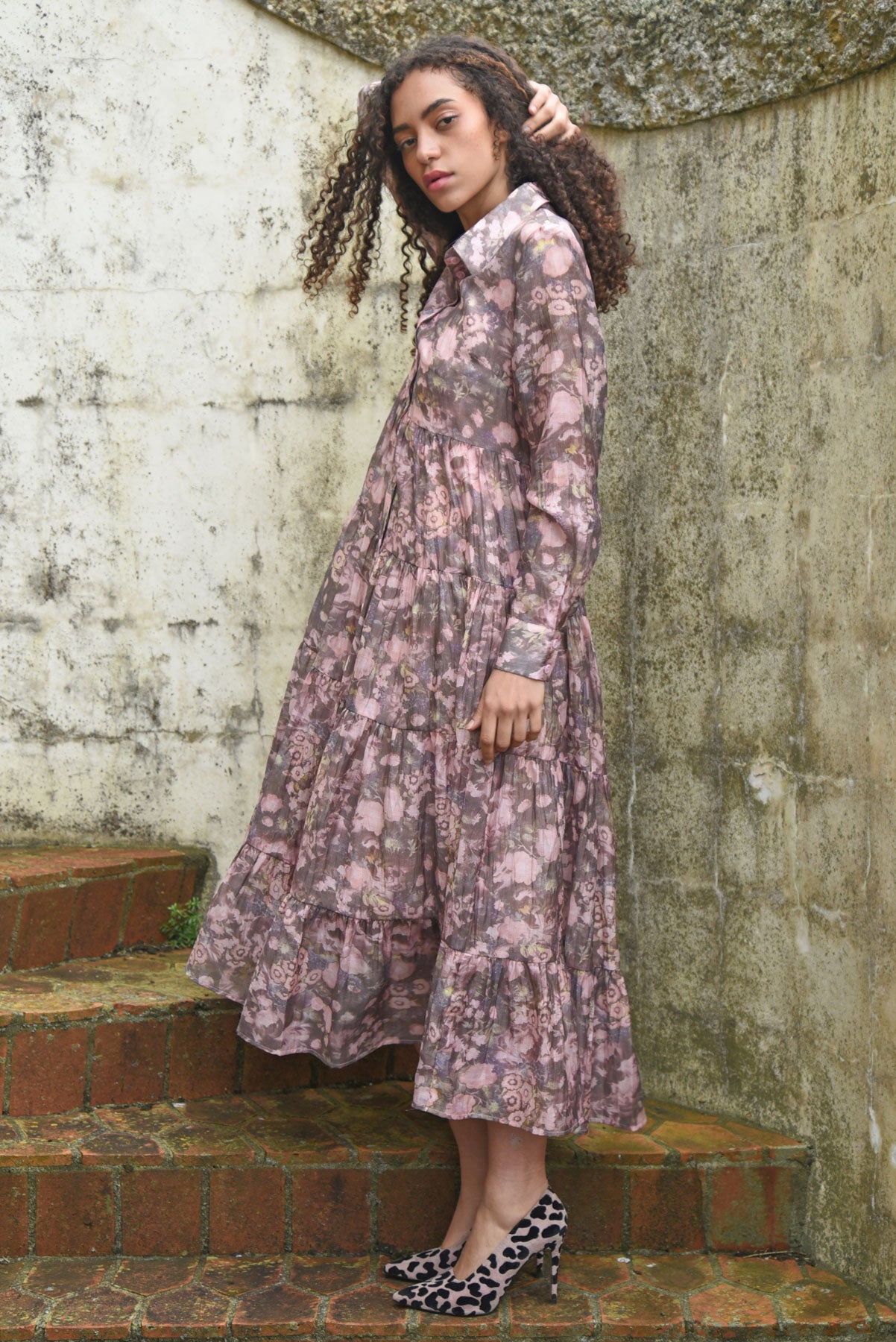 COOP SUN & THE SWOON DRESS - PINK & GREY - THE VOGUE STORE