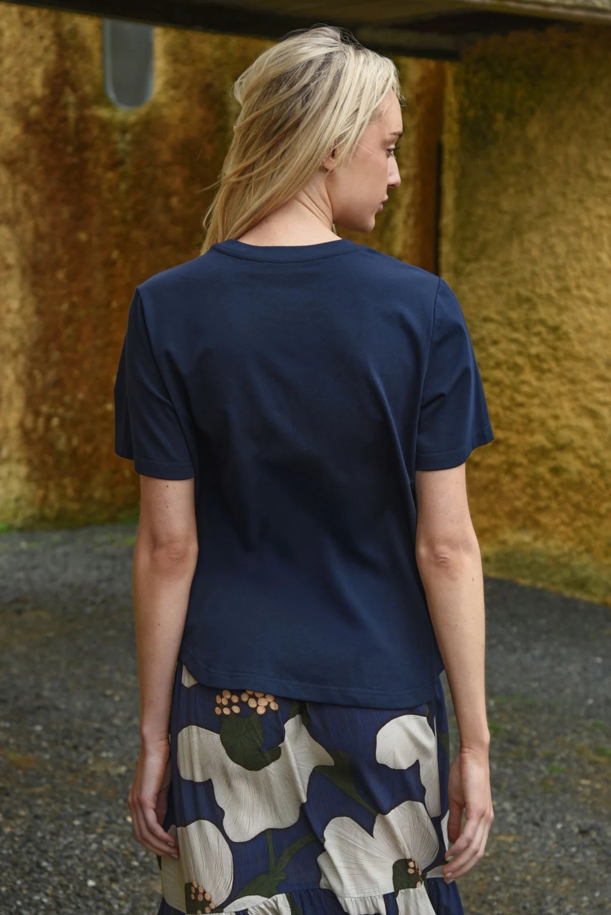 COOP PETAL POP T-SHIRT - NAVY - THE VOGUE STORE