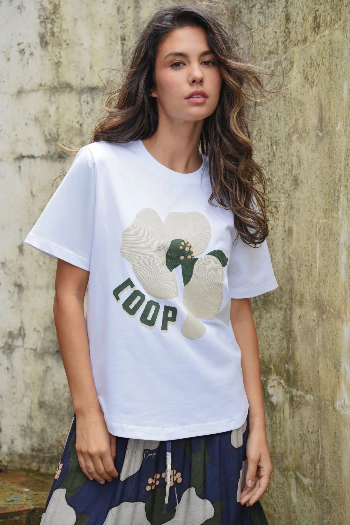 COOP PETAL POP T-SHIRT - WHITE - THE VOGUE STORE
