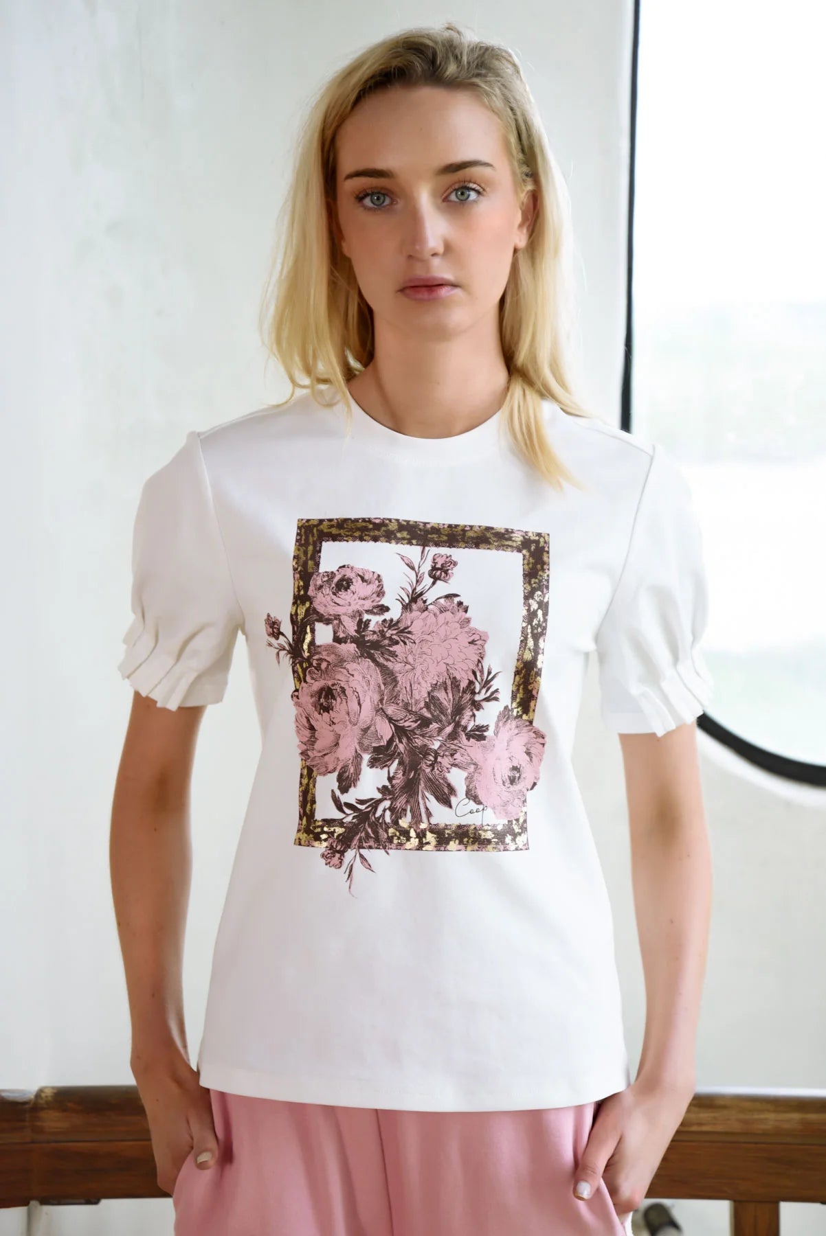 COOP FOIL & FLOURISH T-SHIRT - WHITE - THE VOGUE STORE