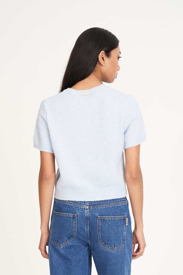 HUFFER CROP KNIT TEE - ICE BLUE - THE VOGUE STORE
