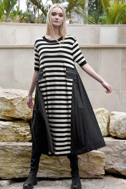CURATE COZY COUTURE DRESS - STRIPE - THE VOGUE STORE