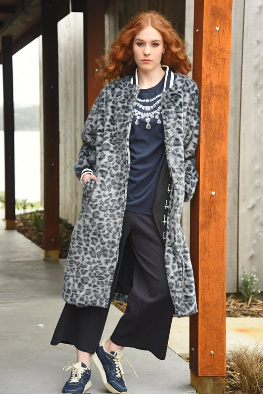 CURATE ON THE SPOT COAT - BLUE - THE VOGUE STORE