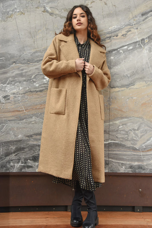 CURATE COMING UP COZY COAT - CAMEL - THE VOGUE STORE