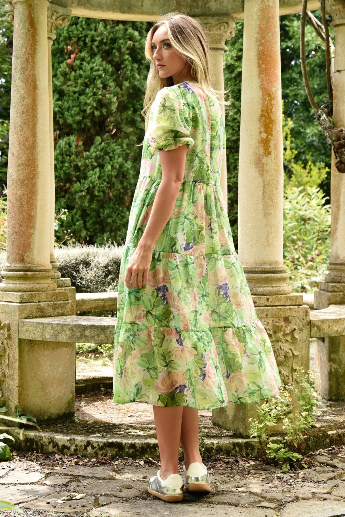 CURATE DREAMING OF SPRING DRESS - GREEN FLORAL - THE VOGUE STORE