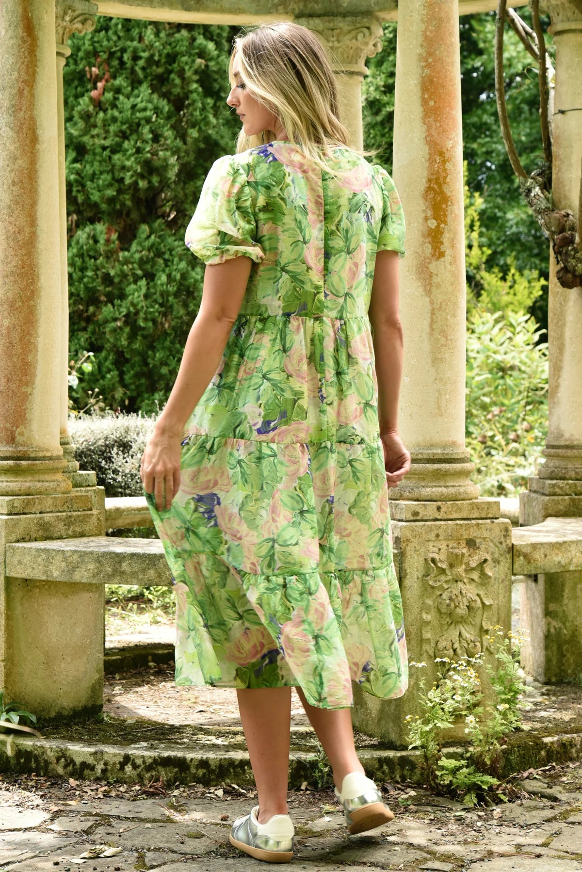 CURATE DREAMING OF SPRING DRESS - GREEN FLORAL - THE VOGUE STORE