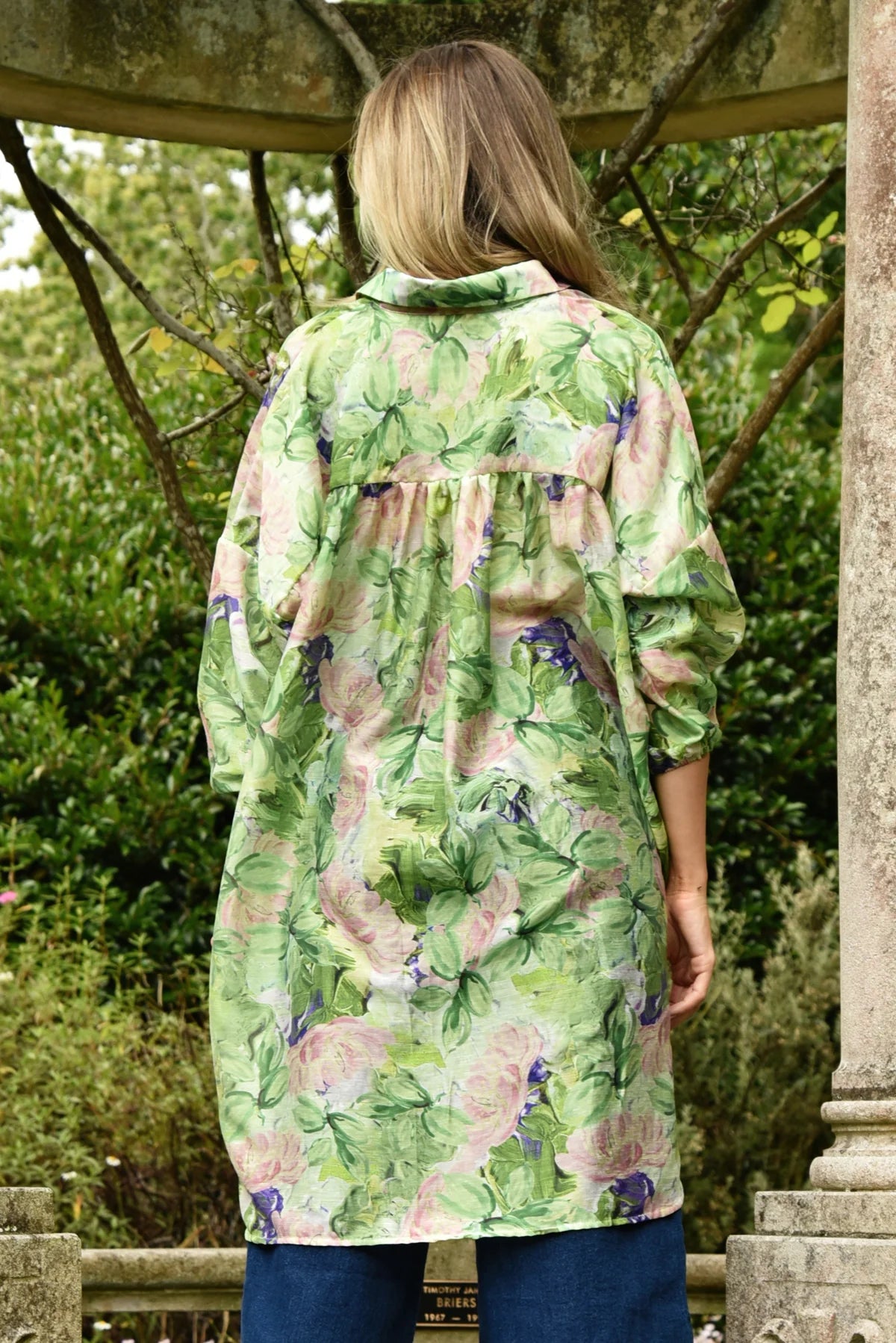 CURATE SOMETHING BORROWED SHIRT - GREEN FLORAL - THE VOGUE STORE 