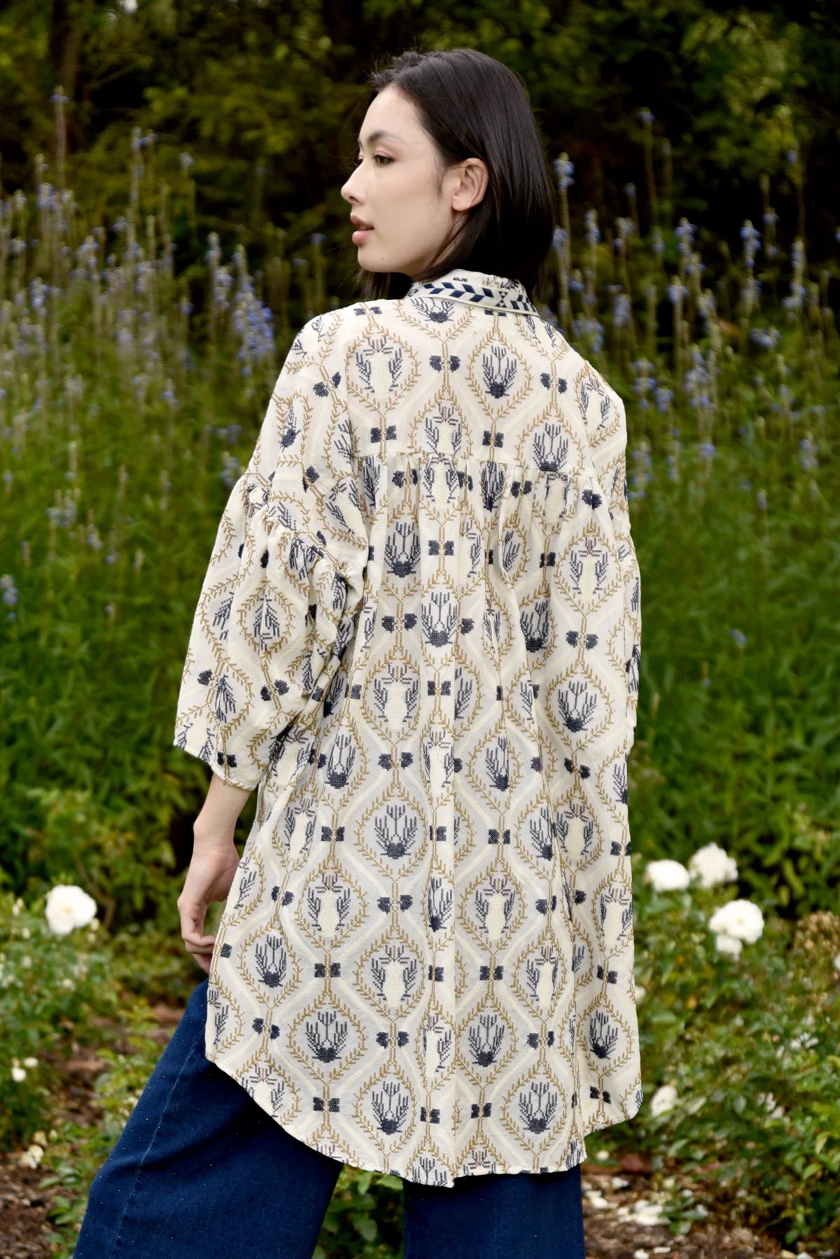 CURATE SOMETHING BORROWED SHIRT - IVORY EMBROIDERY - THE VOGUE STORE