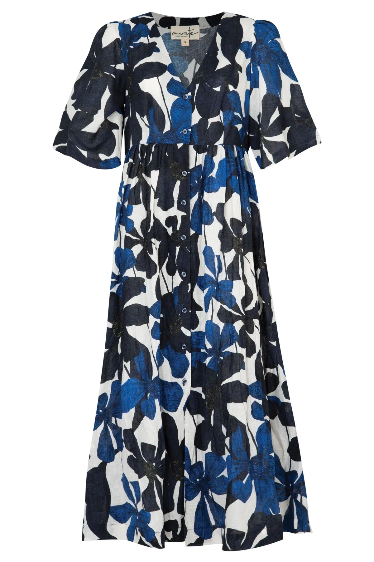 CURATE LET THERE VEE LIFE DRESS - NAVY FLORAL - THE VOGUE STORE