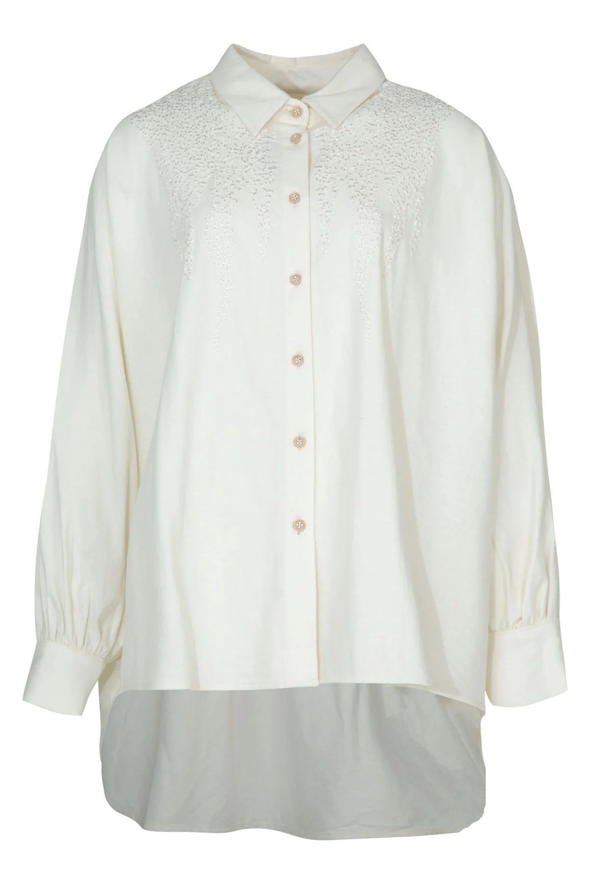 CURATE UNCOMMON THREADS SHIRT - CREAM - THE VOGUE STORE