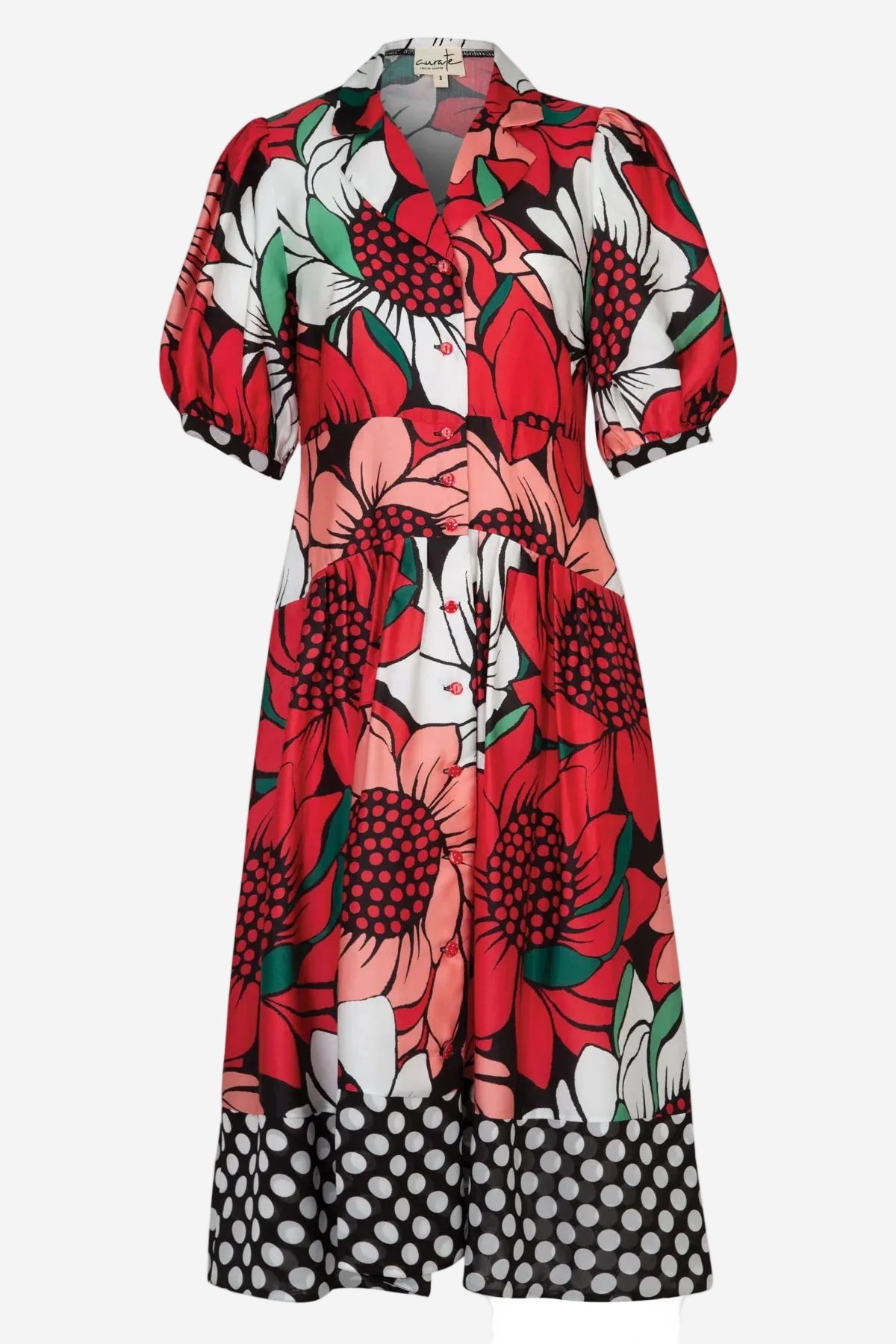 CURATE SHAPE UP DRESS - MIXED SPOT FLORAL - THE VOGUE STORE