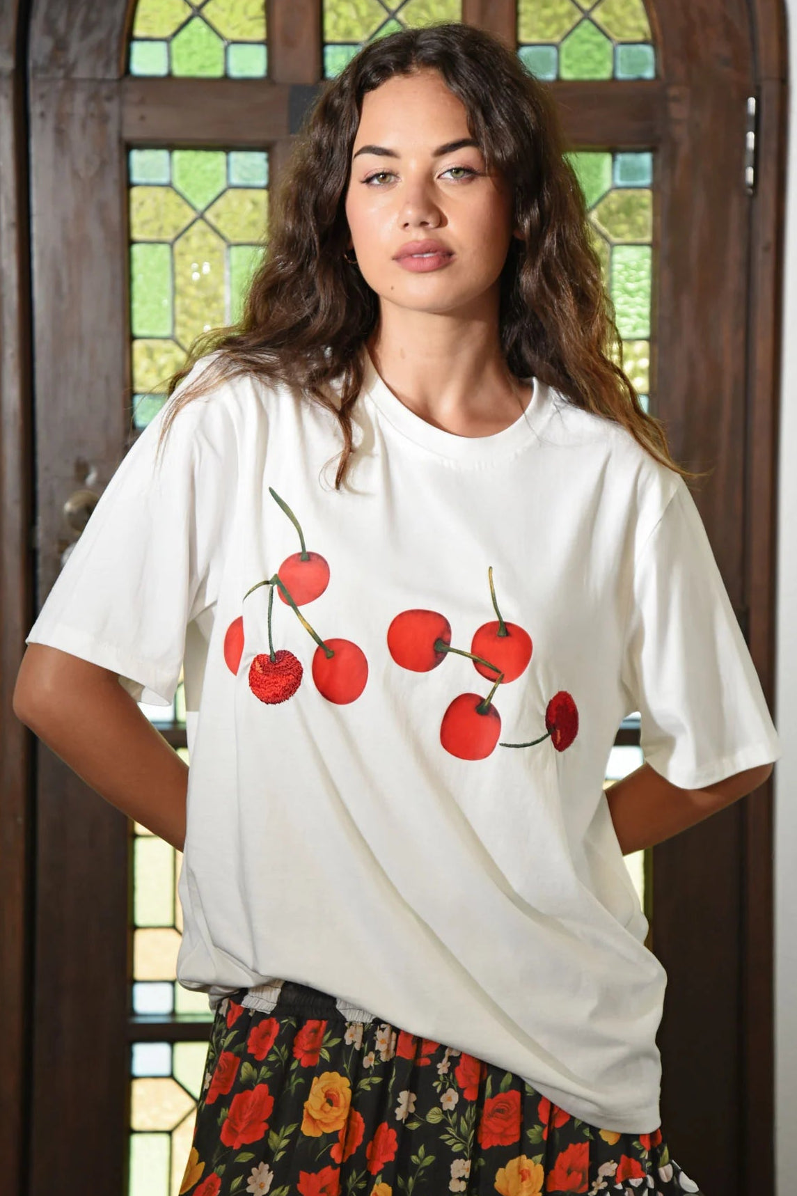 CURATE EAT, DRINK & BE CHERRY TOP - WHITE - THE VOGUE STORE