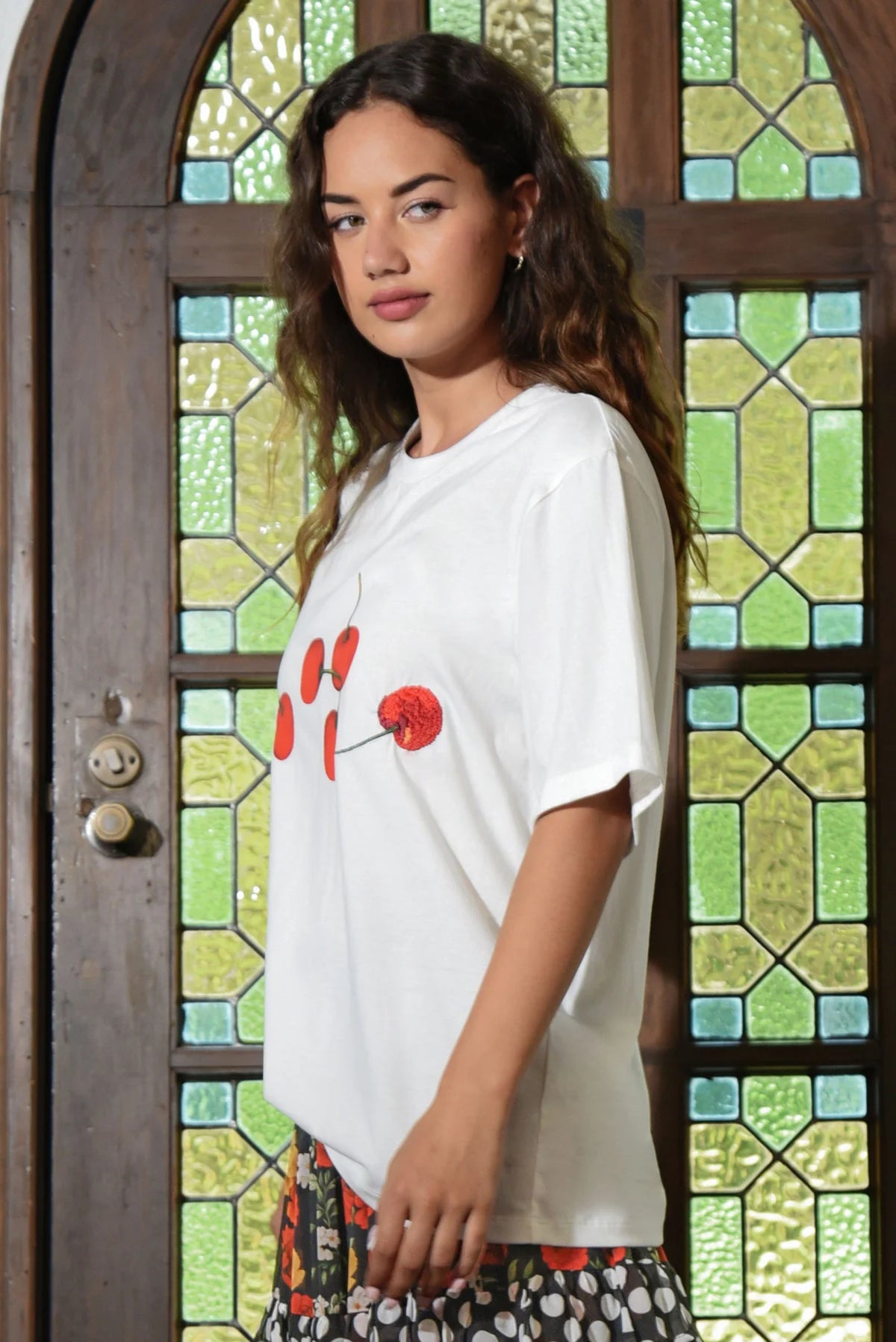 CURATE EAT, DRINK & BE CHERRY TOP - WHITE - THE VOGUE STORE