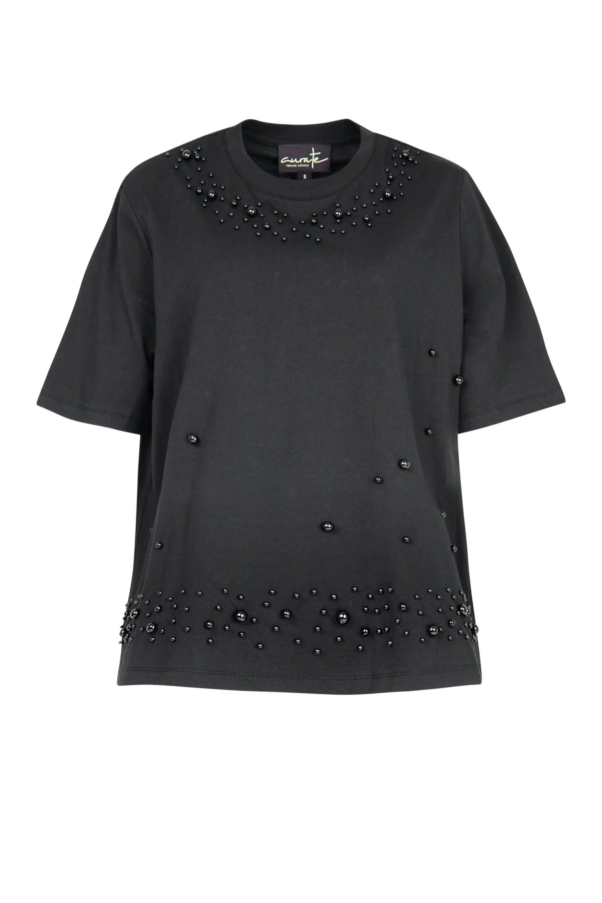 CURATE MY GIRL PEARL TOP - BLACK