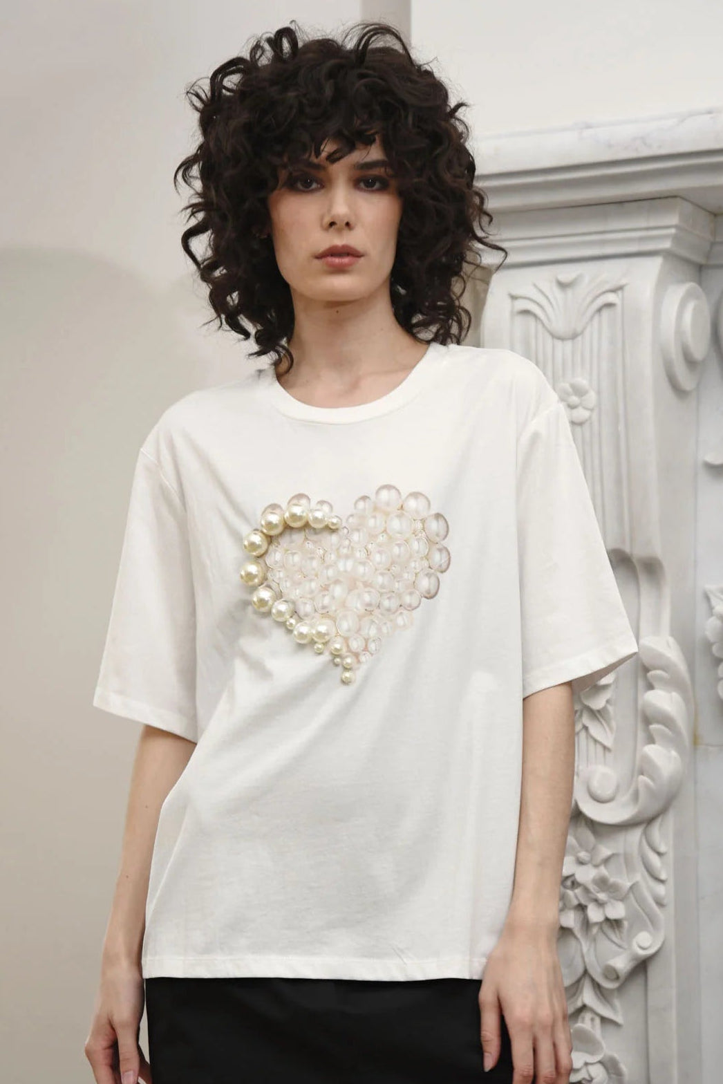 CURATE PEARL UP TEE - WHITE - THE VOGUE STORE