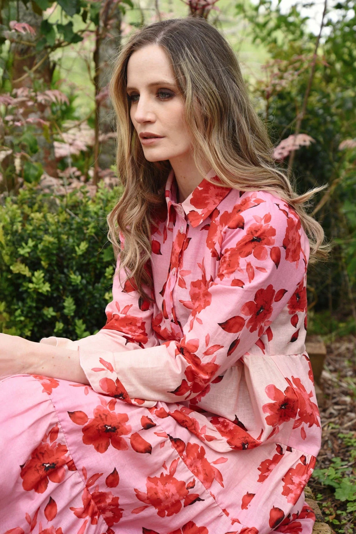 CURATE IN THE LONG DRESS - PINK/RED - THE VOGUE STORE