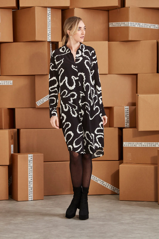 VERGE CHROME DRESS - PRINT - THE VOGUE STORE