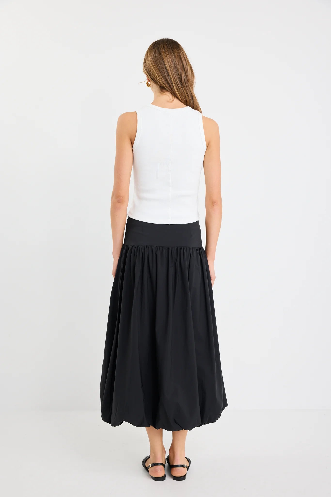 STORIES BE TOLD INTENSITY BLACK BUBBLE MIDI SKIRT - THE VOGUE STORE