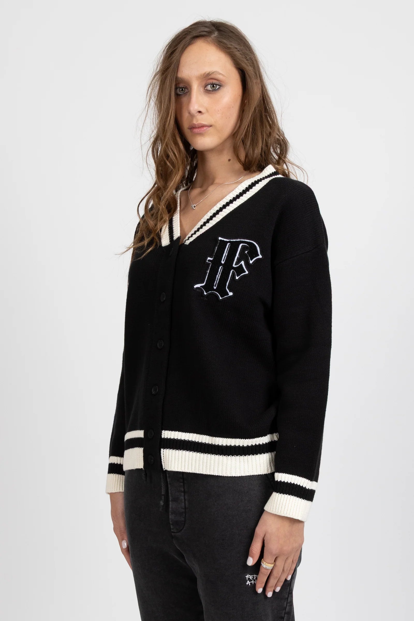 FEDERATION COLLEGE CARDI QUAD - BLACK - THE VOGUE STORE