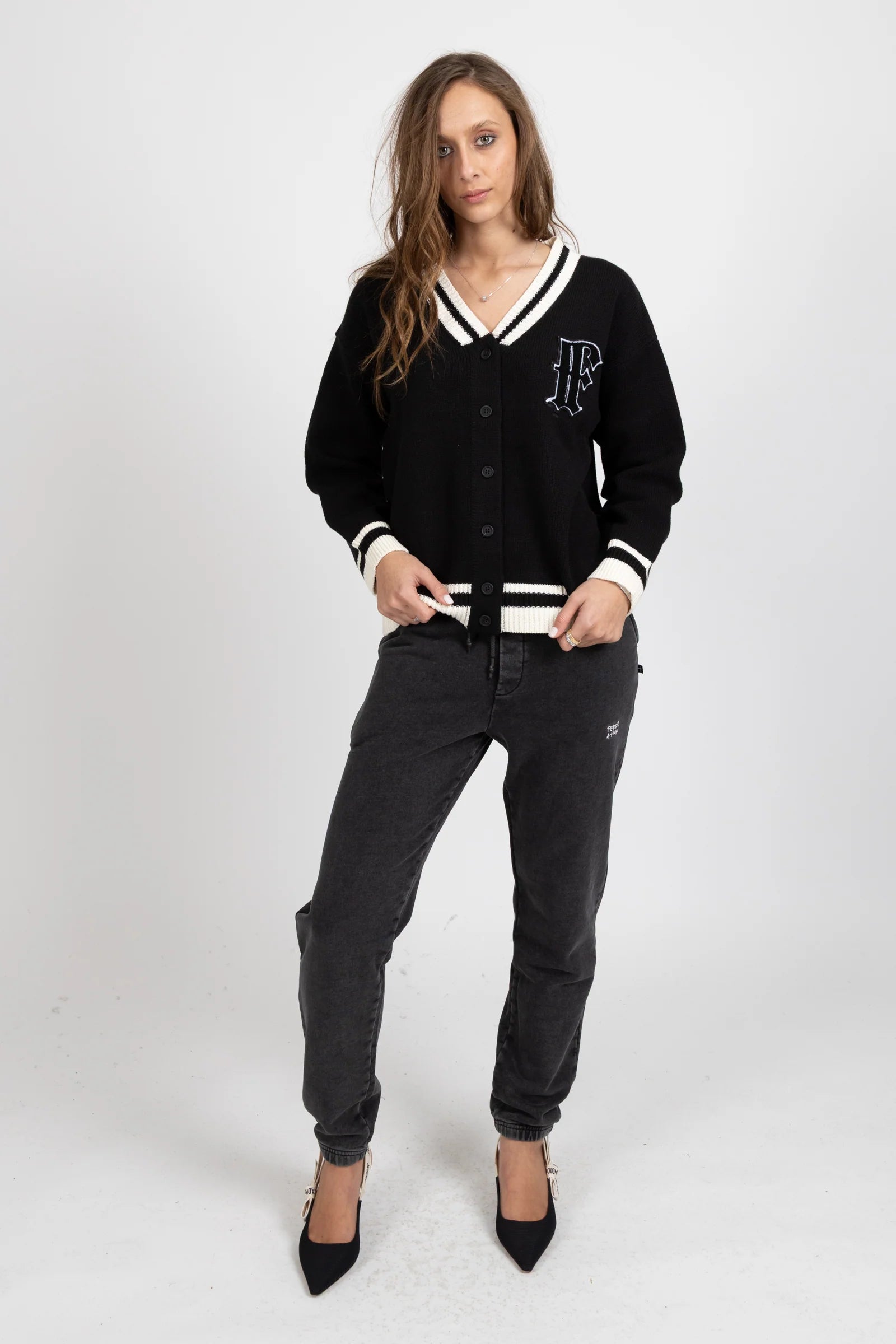 FEDERATION COLLEGE CARDI QUAD - BLACK - THE VOGUE STORE