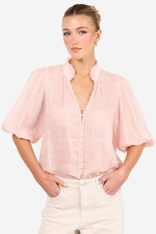 IVY + JACK CONTINUANCE BLUSH  RAMIE SS TOP - THE VOGUE STORE
