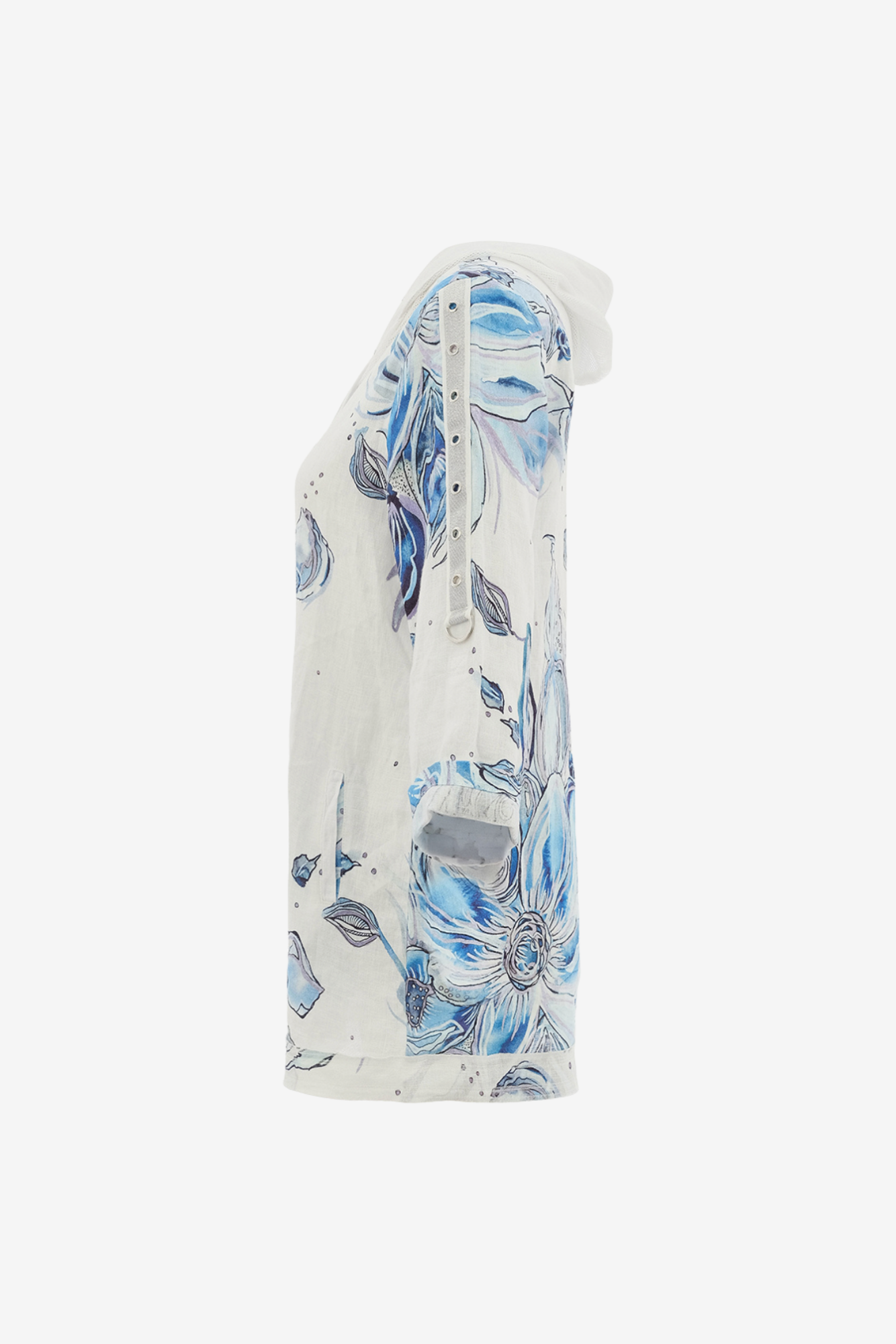 DOLCEZZA AMY TIEMAN HOODED JACKET - BLUE FLOWERS - THE VOGUE STORE