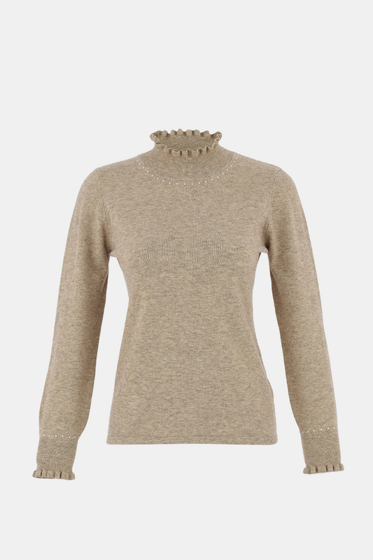 DOLCEZZA KNIT PULLOVER - OATMEAL - THE VOGUE STORE