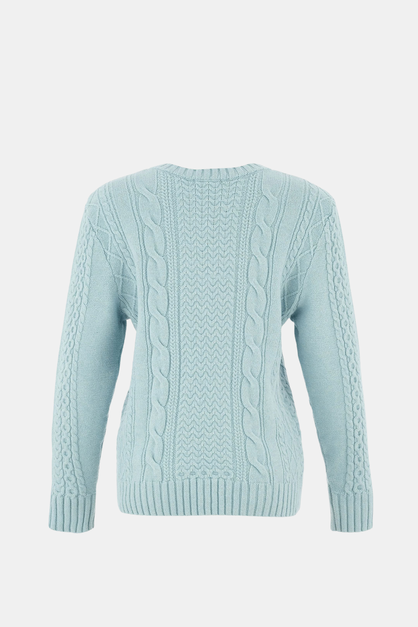 DOLCEZZA KNIT PULLOVER - SEAFOAM V NECK - THE VOGUE STORE