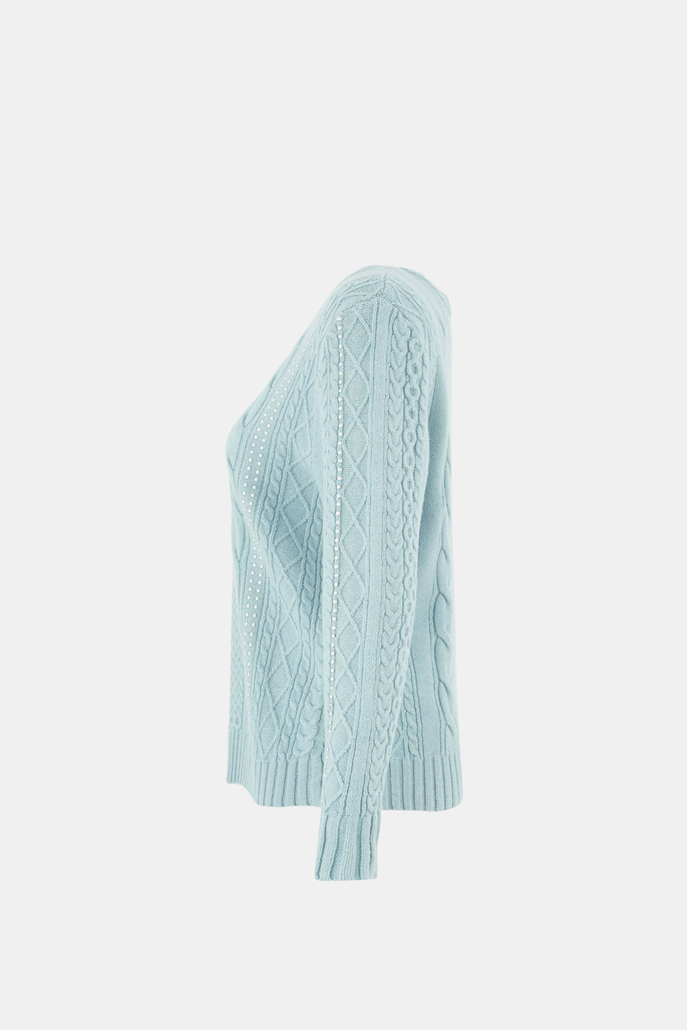 DOLCEZZA KNIT PULLOVER - SEAFOAM V NECK - THE VOGUE STORE