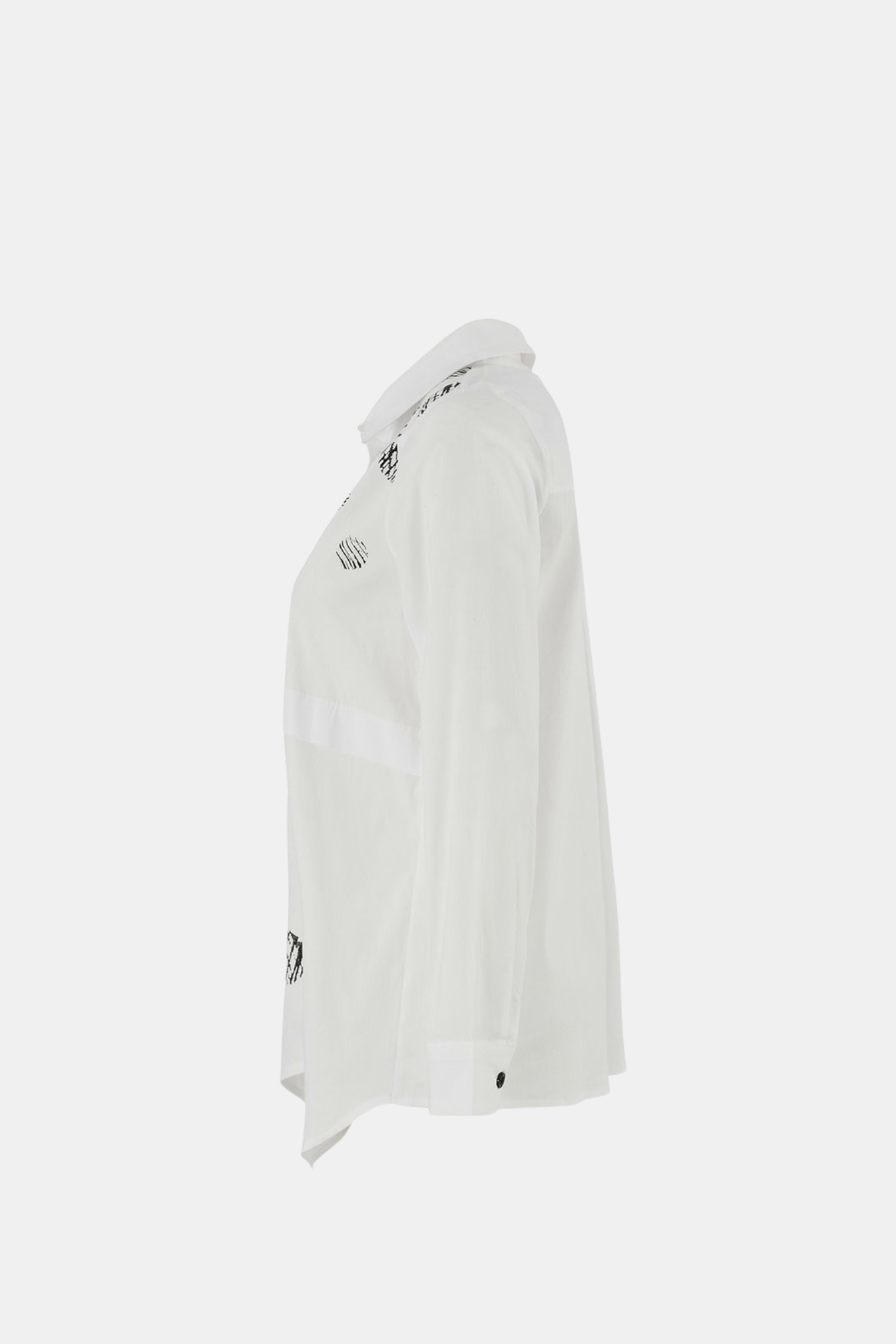 DOLCEZZA WOVEN BLOUSE - WHITE/BLACK - THE VOGUE STORE