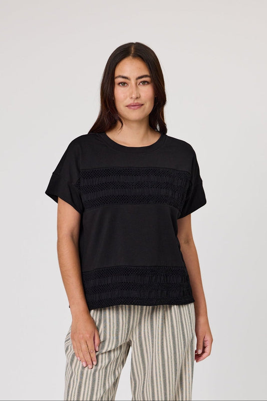 DUO COVE PANEL TOP - BLACK - THE VOGUE STORE