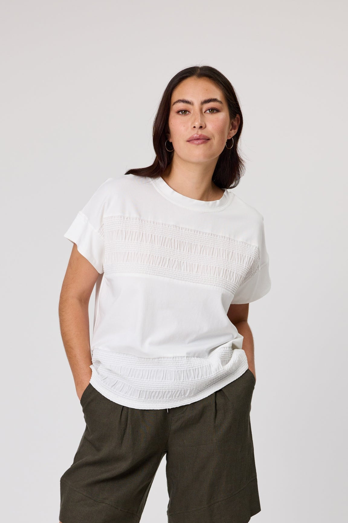 DUO COVE PANEL TOP - IVORY - THE VOGUE STORE