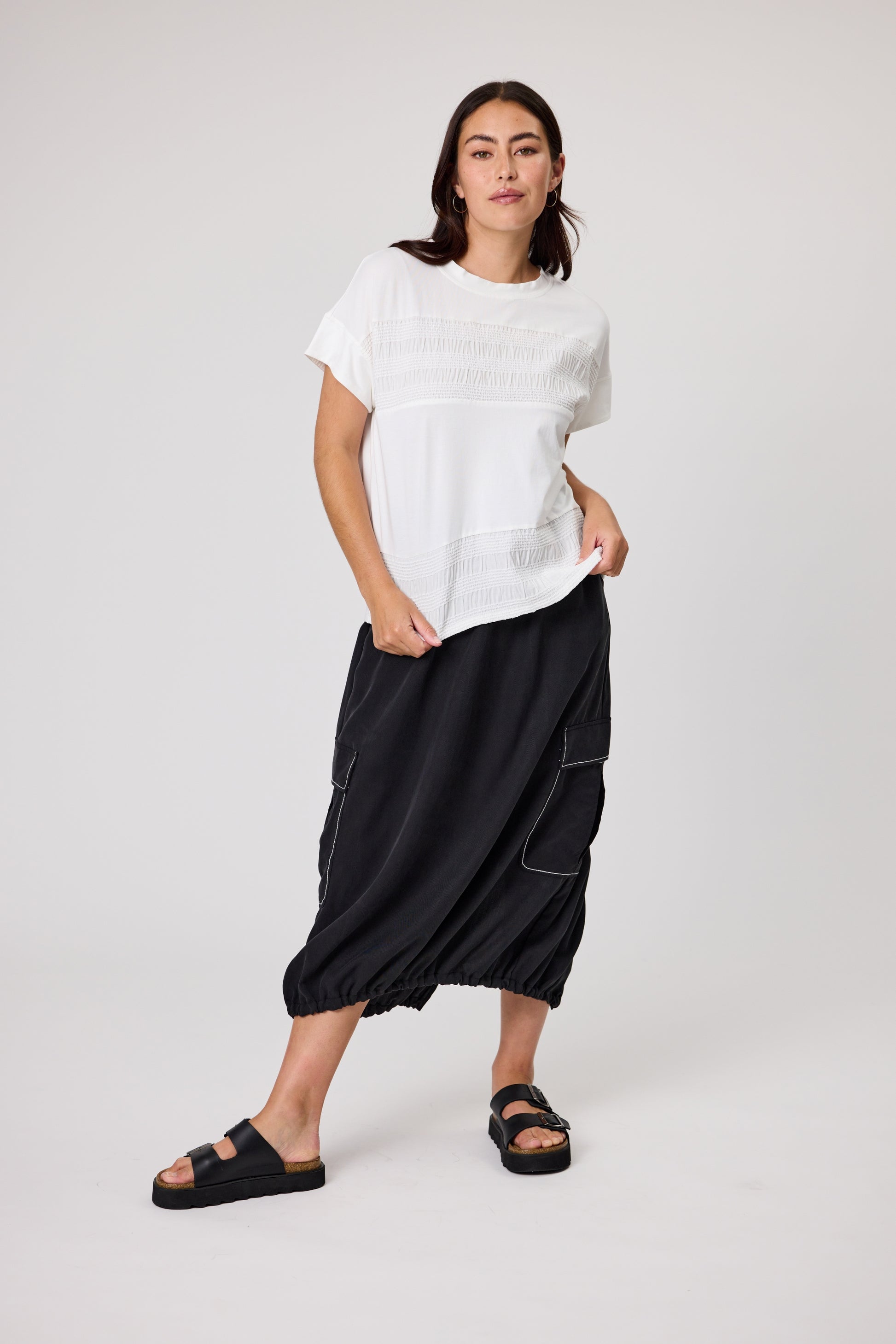 DUO COVE PANEL TOP - IVORY - THE VOGUE STORE