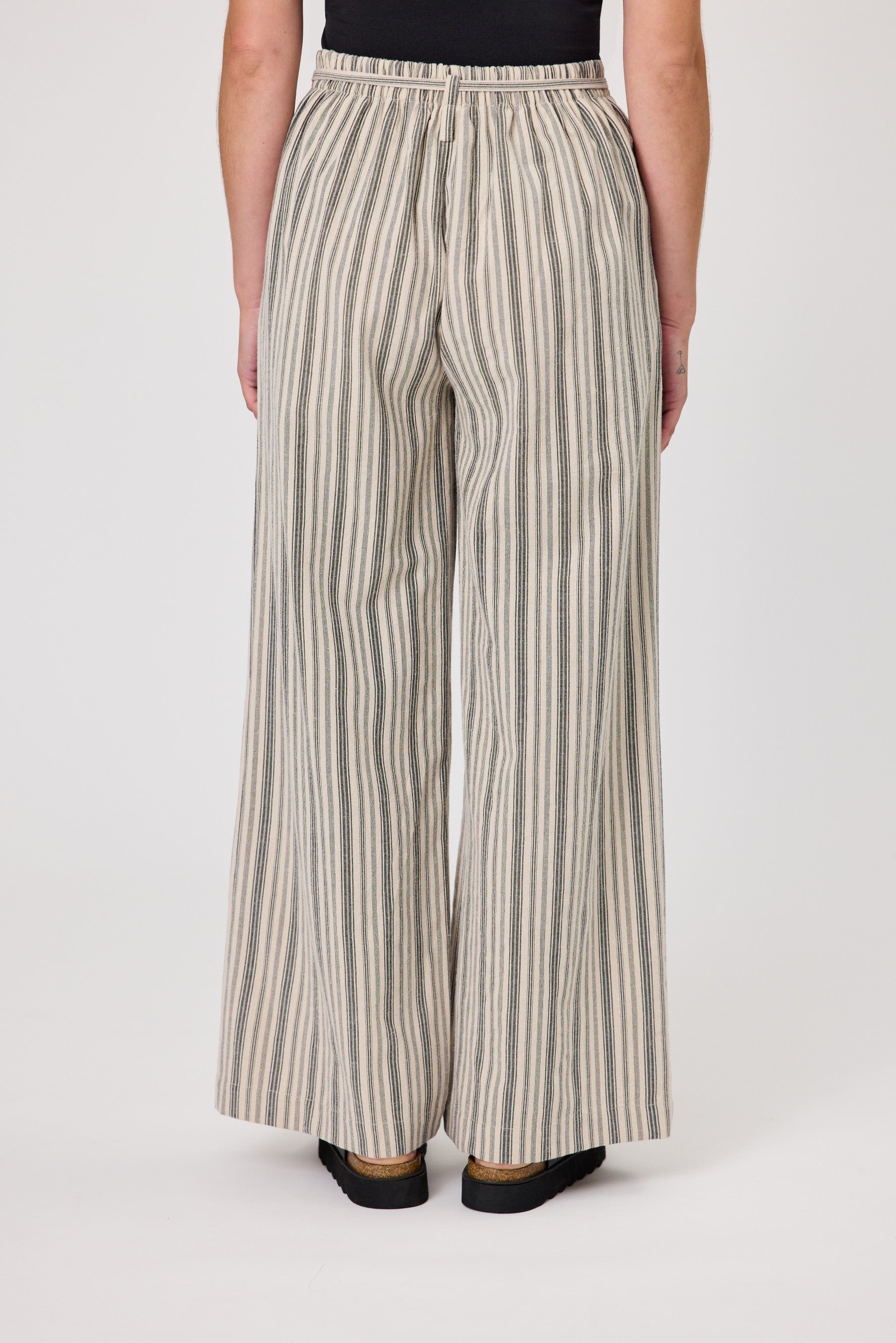 DUO BROOKE STRIPED PANT - NATURAL STRIPES - THE VOGUE STORE