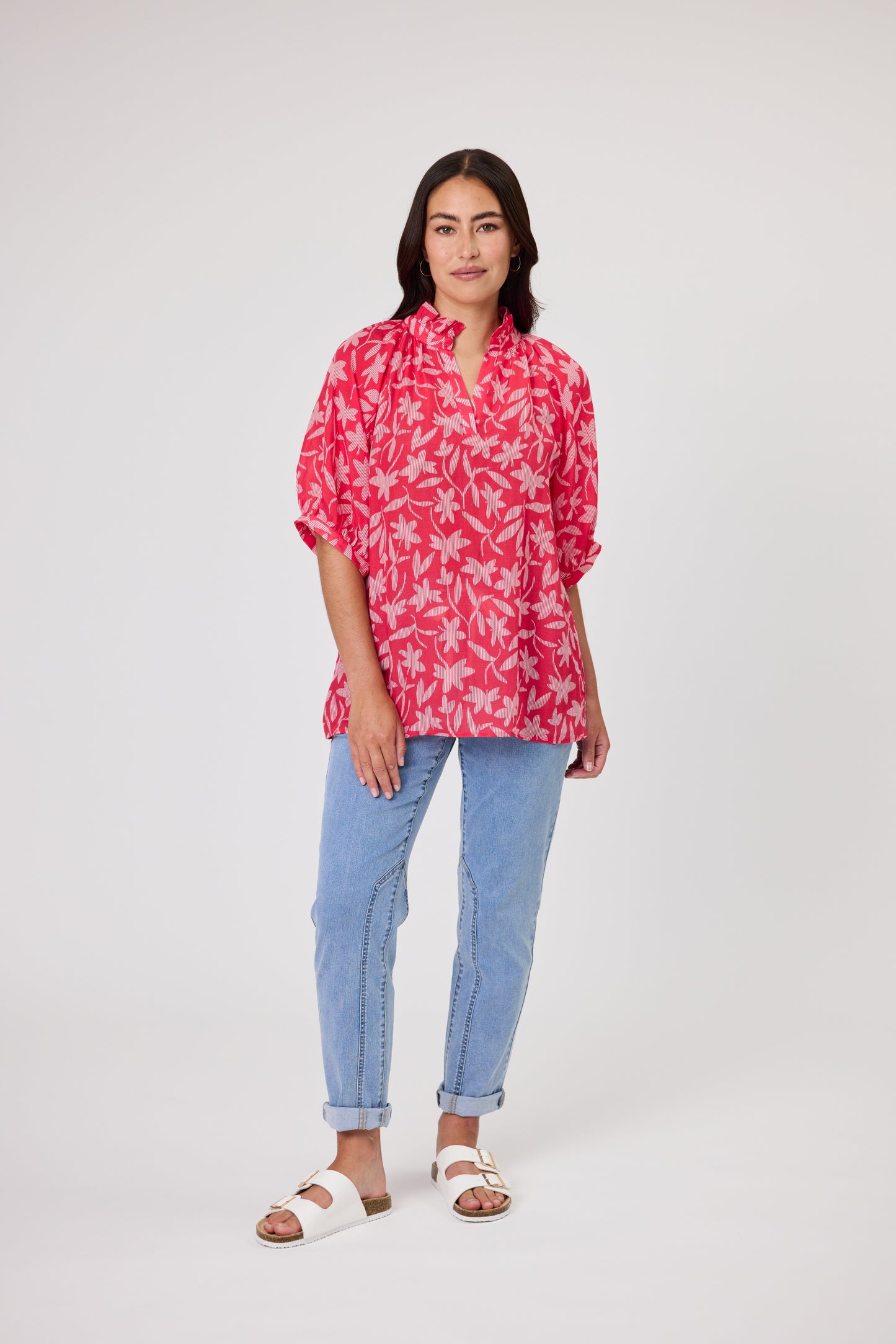 DUO FLEUR TOP - FLEUR PRINT - THE VOGUE STORE