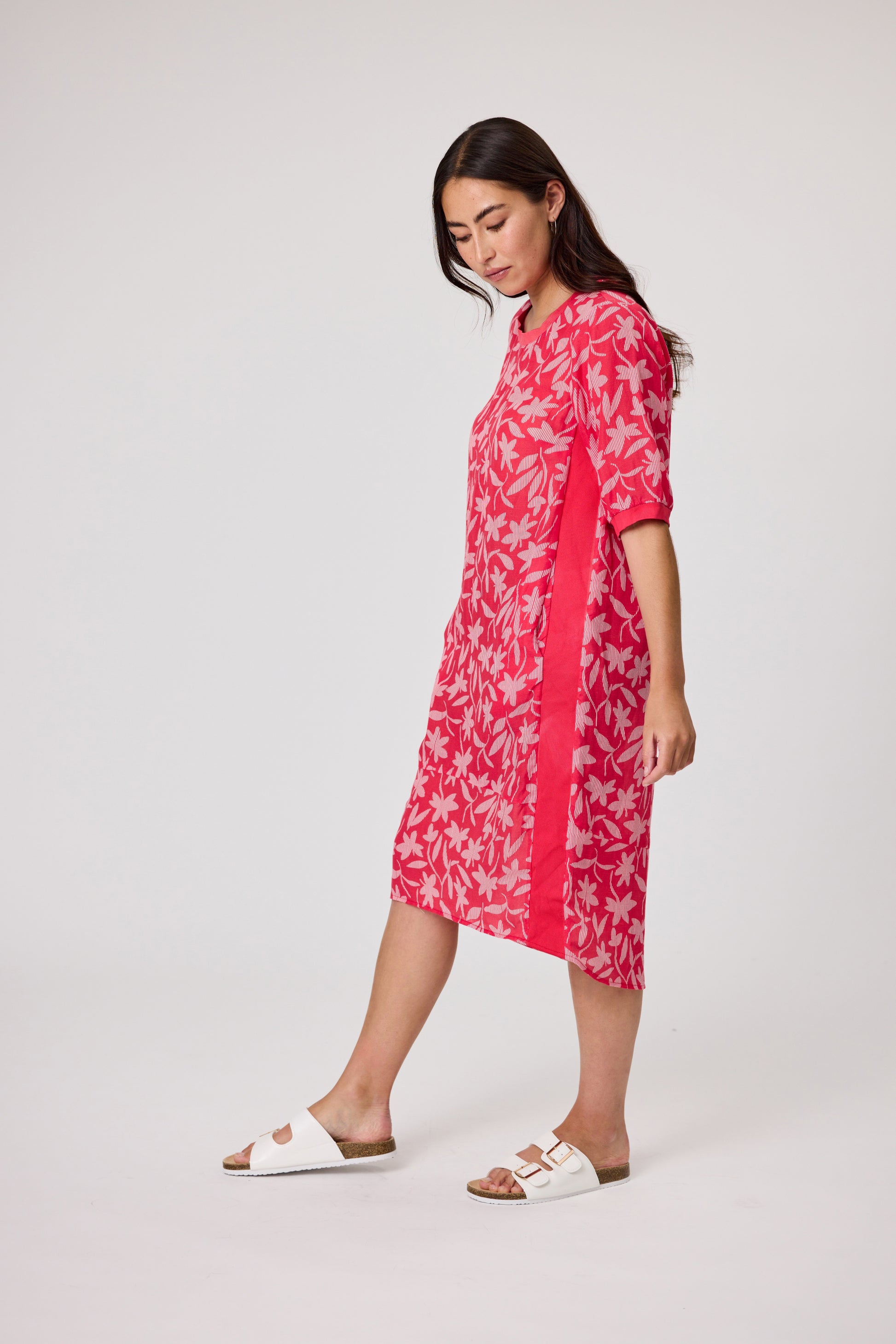 DUO FLEUR SHIFT DRESS - FLEUR PRINT - THE VOGUE STORE