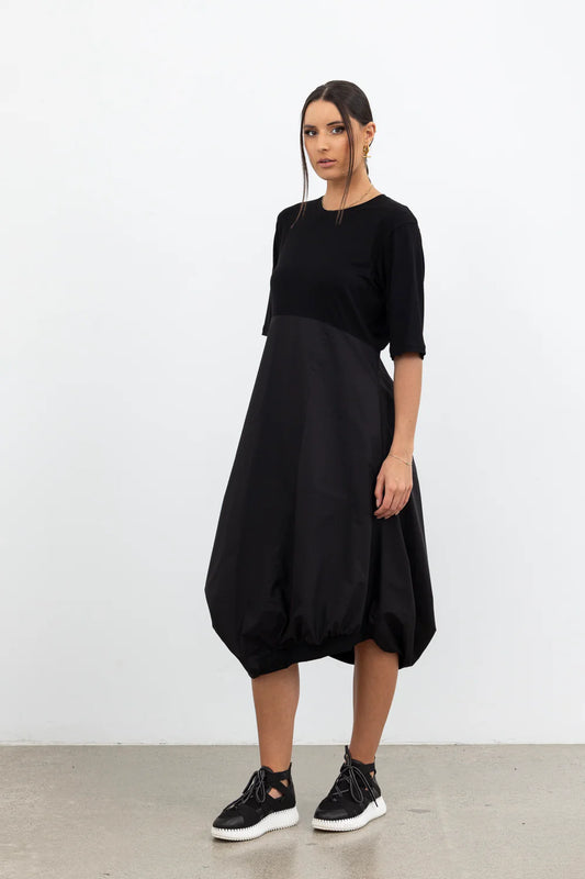 STYLE X LAB DYNAMIC DRAPE DRESS - BLACK - THE VOGUE STORE