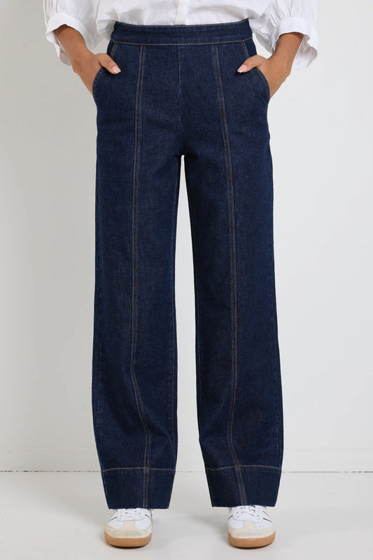 BY ROSA IMPERIAL INDIGO FLAT FRONT WIDE LEG JEAN - THE VOGUE STORE