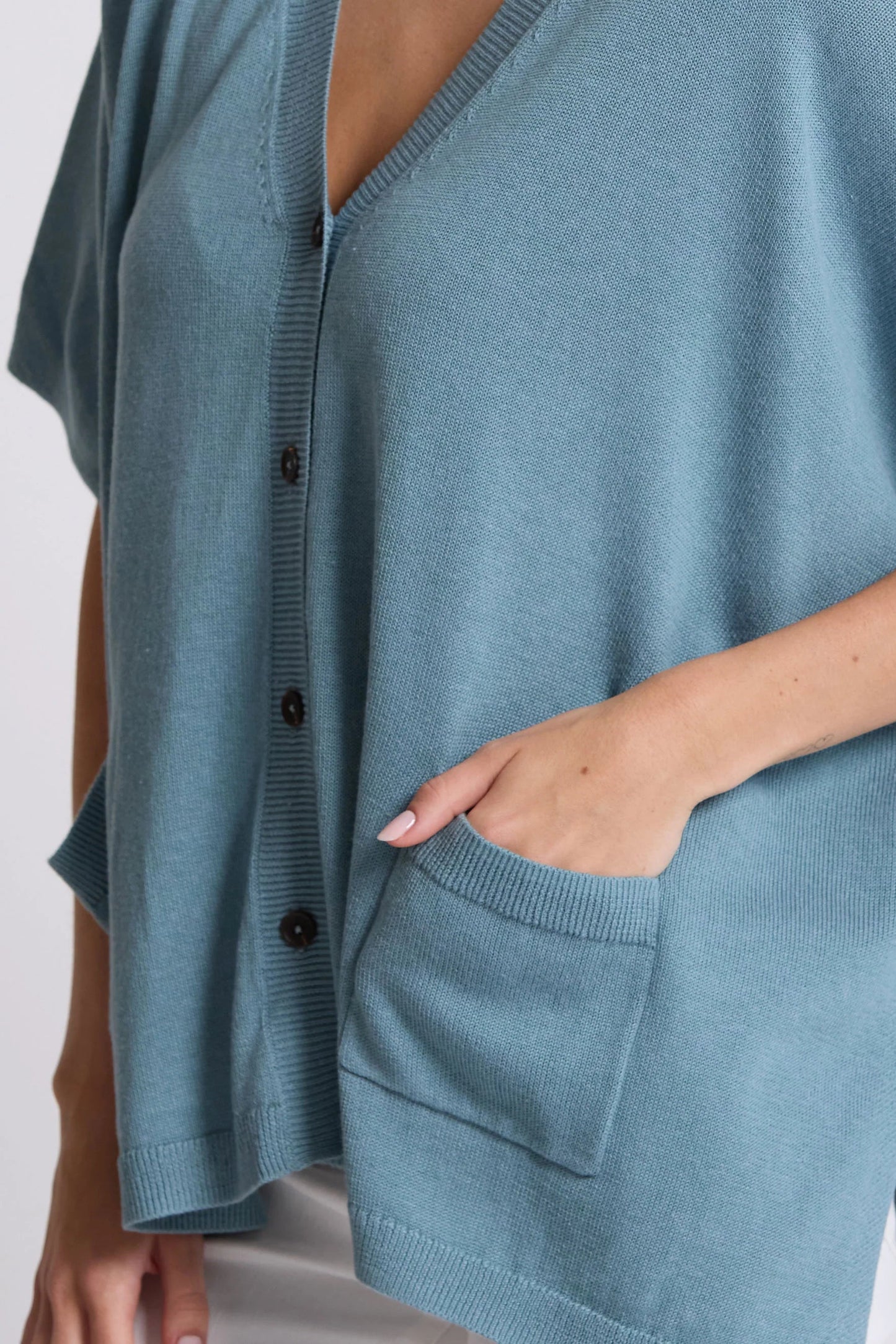 STELLA + GEMMA ELLIOT CARDIGAN - DUCK EGG - THE VOGUE STORE