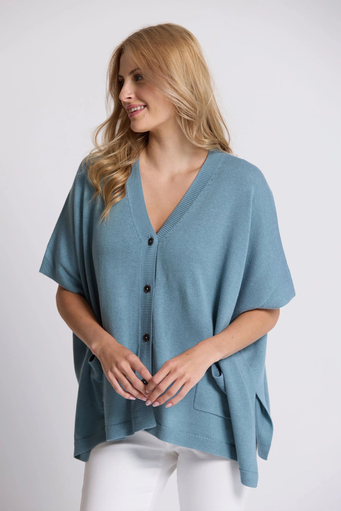 STELLA + GEMMA ELLIOT CARDIGAN - DUCK EGG - THE VOGUE STORE