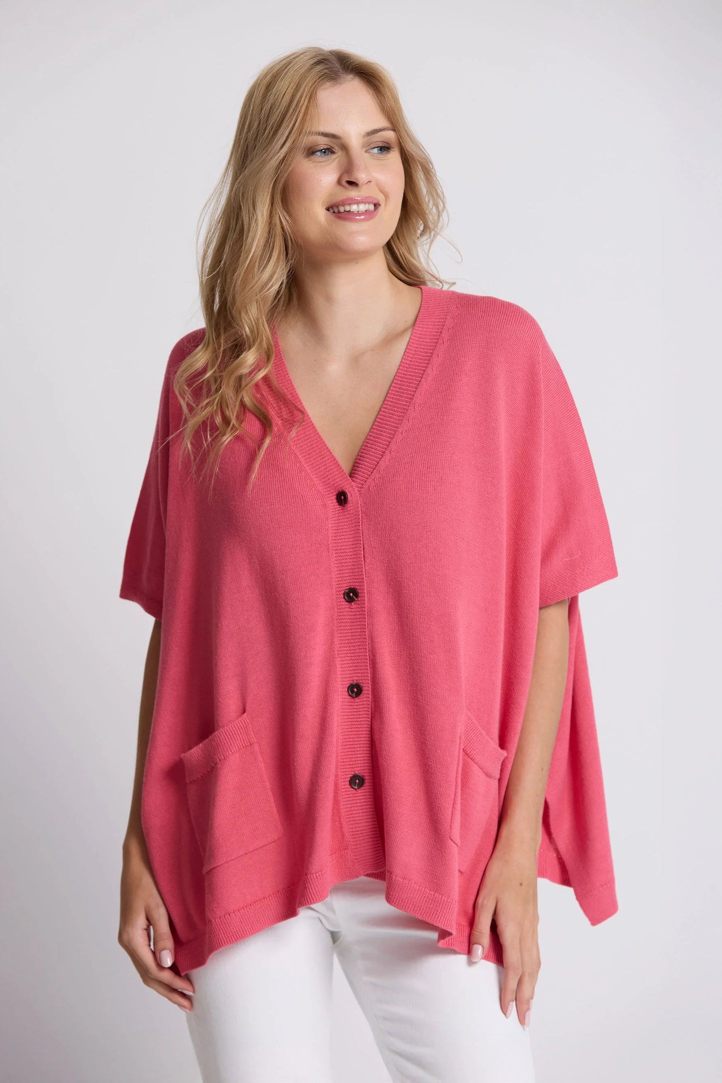 STELLA + GEMMA ELLIOT CARDIGAN - RASPBERRY - THE VOGUE STORE